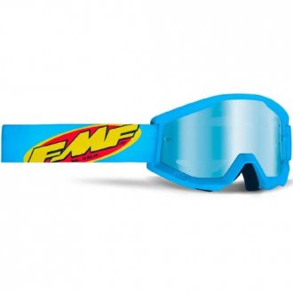 “Gafas FMF Powercore Strata 100% Core Cyan lente espejo azul lateral