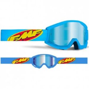 Gafas FMF Powercore Core Cyan lente espejo azul vista frontal